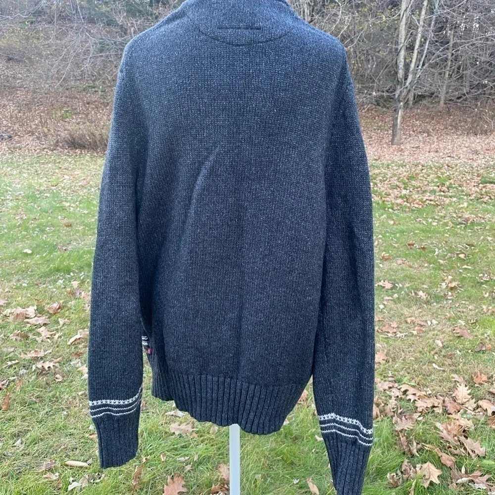 Banana Republic Heritage Collection Mens Cardigan Gray White Large